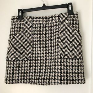 JCrew Houndstooth Wool Mini Skirt